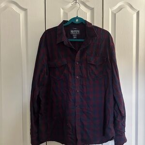 American Rag Red and Blue Plaid Casual Button Down Shirt